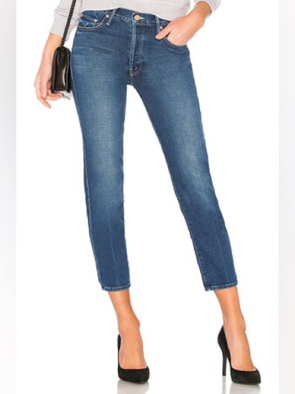 MOTHER Women's Ankle Crop Jeans - Blue Wash